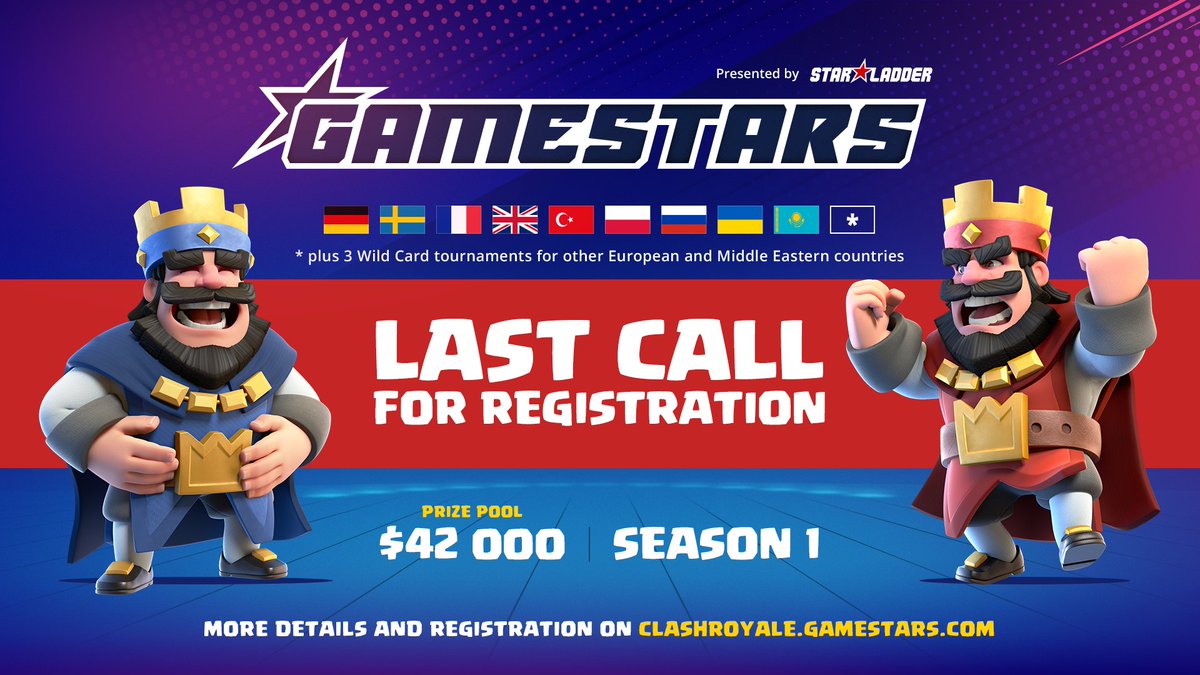 👑 Registration for the Gamestars Season #1 2021 of Clash Royale is open now! Open the link, register and write your clashroyaler name in history!  
 
➡️ clashroyale.gamestars.com

#Gamestars #ClashRoyale