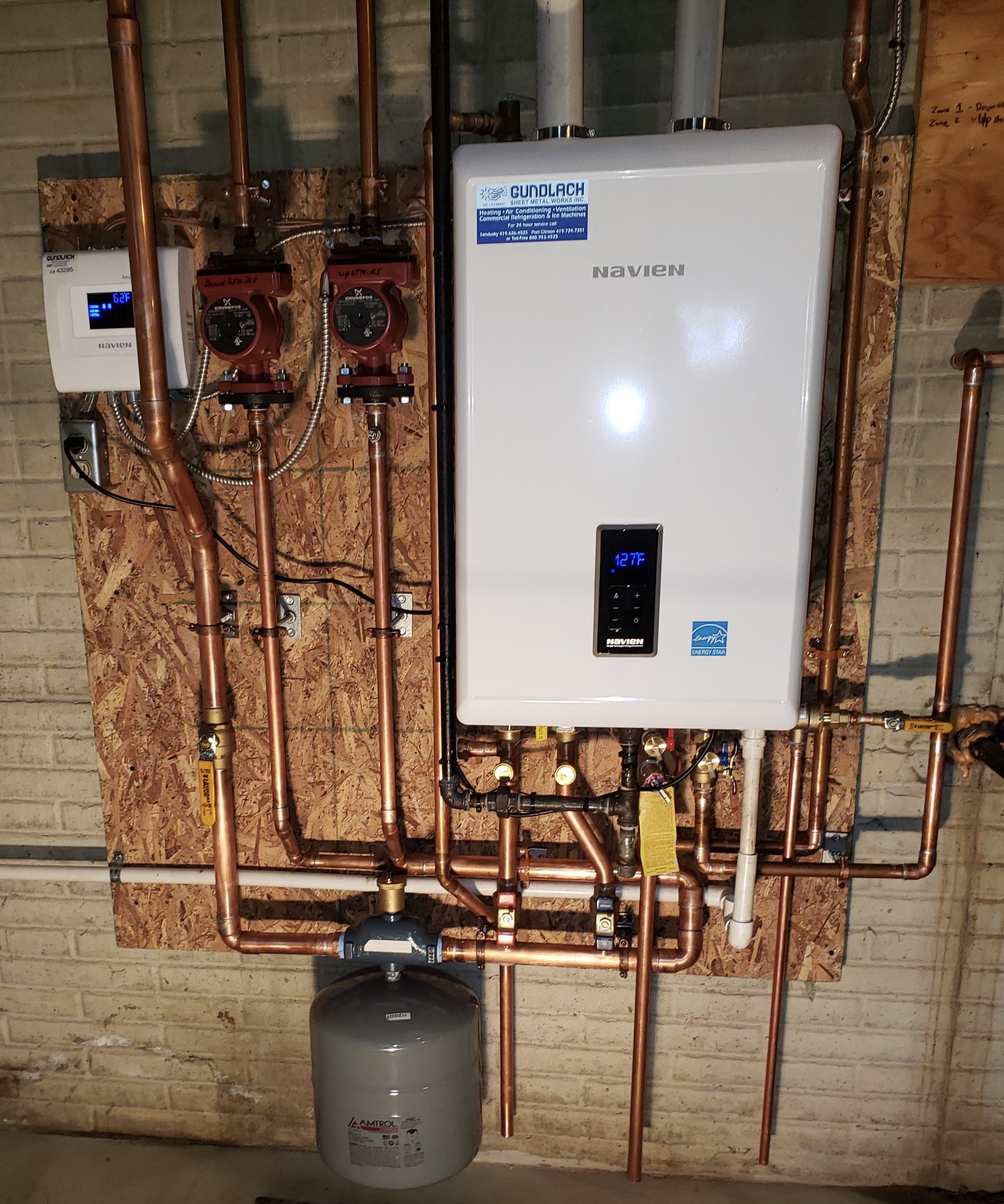 Gundlach Sheet Metal on X: New Ultra High Efficiency combination boiler/water  heater installation we just completed. Provides domestic hot water and  heats the house all on demand. https://t.co/v640BaZgFs / X