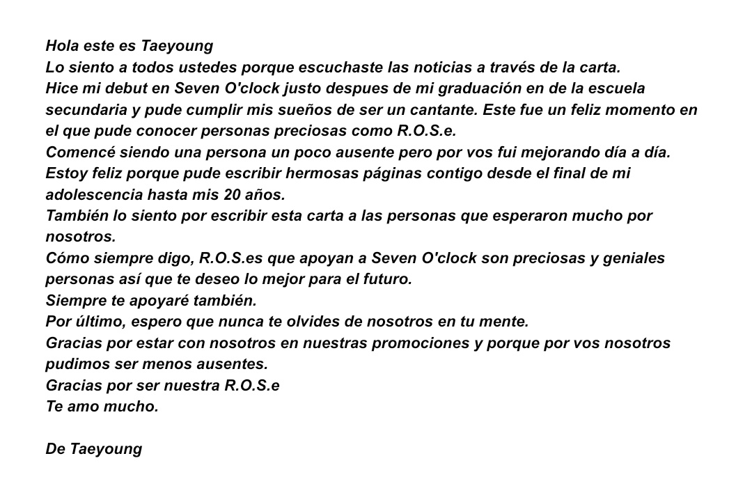 7OCArg's tweet image. |FANCAFE| [050321]
Carta de Taeyoung