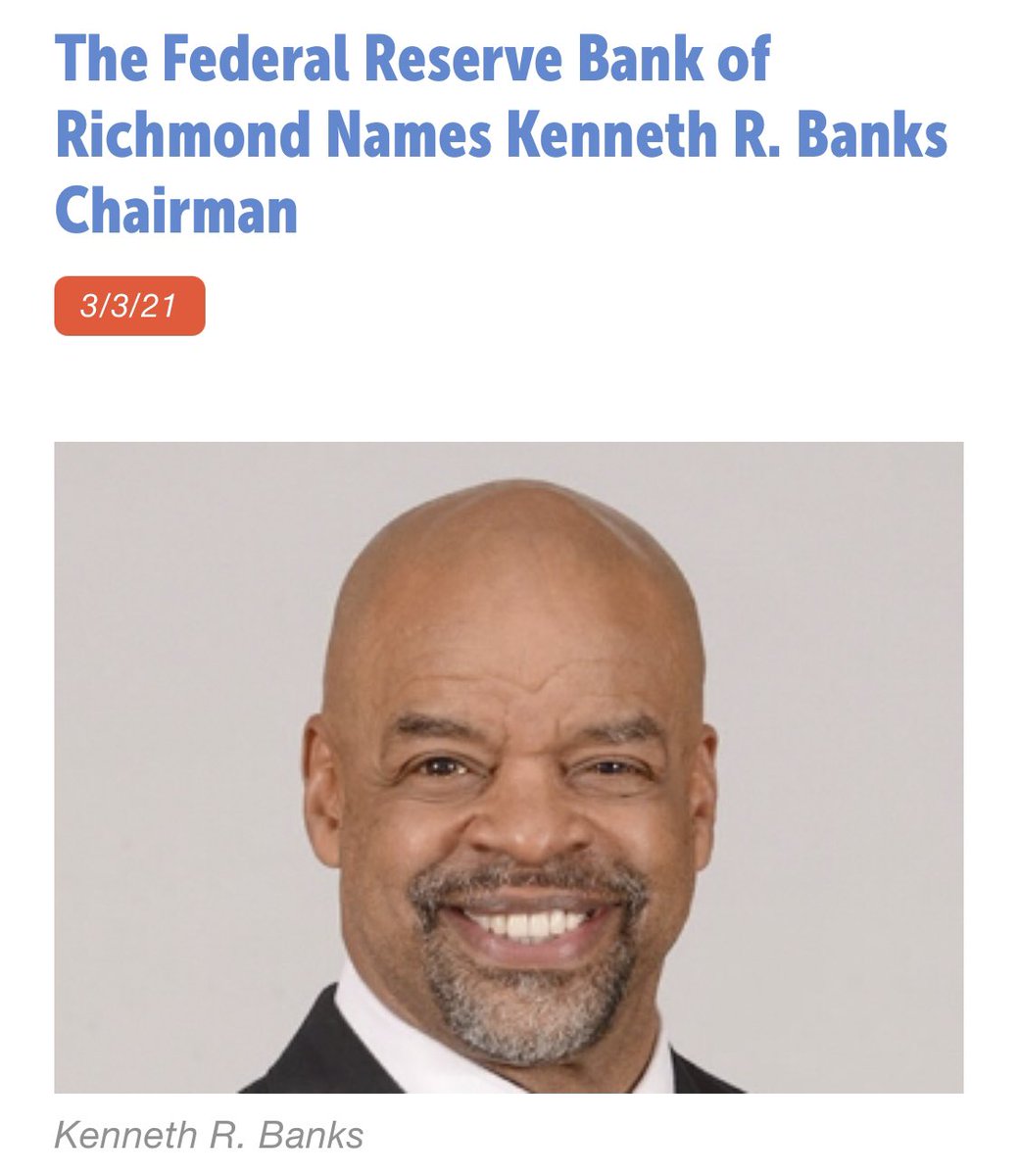 DwaynePlanB's tweet photo. Meet the new Chairman of the Federal Reserve Bank Of Richmond. 
@wjz @wbaltv11 @lukebroadwater @washingtonpost @baltimoresun @Baltimoremag @TheDailyRecord @BaltBizOnline @BaltimoreBrew https://t.co/0qb6XfnTbB