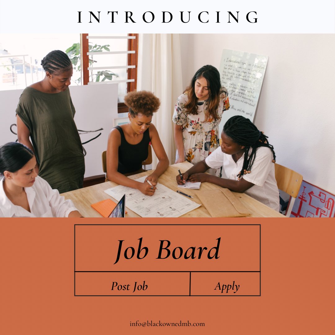 blackownedMB's tweet photo. Does your company support diversity &amp; Inclusion? 

Introducing Black Owned MB - JOB BOARD.

This was requested multiple times by different organizations &amp; companies, &amp; soon, it will be here.

See how to get your Job listed. https://t.co/UIm83TUgpw