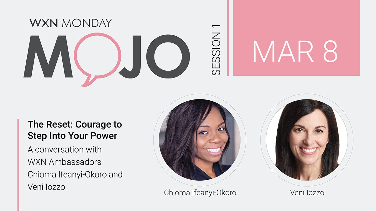 This March <a href="/Chiomaio/">Chioma I-O</a> &amp; <a href="/VeniIozzo/">Veni Iozzo</a> will chat about the #Courage to Step into Your #Power, Explore the Unknown, and Lead with Purpose. March 8 at 12:30pm EST with our first session: The Reset - Courage to Step into Your Power. #MondayMojo

Register here: ow.ly/Qz5s50DPm7f