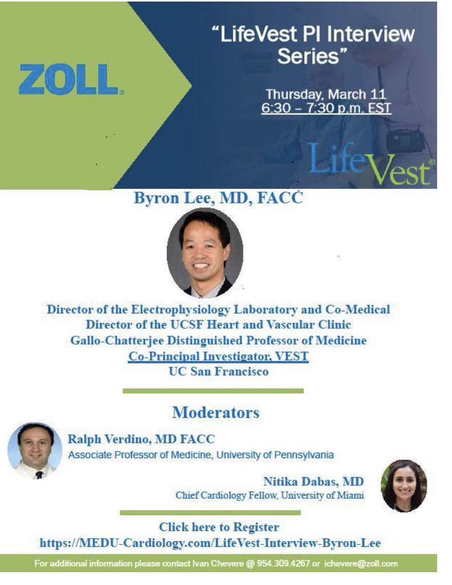 UMCardiology Fellows (@umjmhcardiology) on Twitter photo Join our very own chief fellow <a href="/NitikaDabasMD/">Nitika Dabas, MD, MPH</a> as she moderates a session on the VEST trial with co-PI Dr Lee. Supported by Zoll @ivan_chevere For those interested the link to register: medu-cardiology.com/LifeVest-Inter… <a href="/DrJGoldberger/">Jeffrey Goldberger</a> Join our very own chief fellow <a href="/NitikaDabasMD/">Nitika Dabas, MD, MPH</a> as she moderates a session on the VEST trial with co-PI Dr Lee. Supported by Zoll @ivan_chevere For those interested the link to register: medu-cardiology.com/LifeVest-Inter… <a href="/DrJGoldberger/">Jeffrey Goldberger</a>