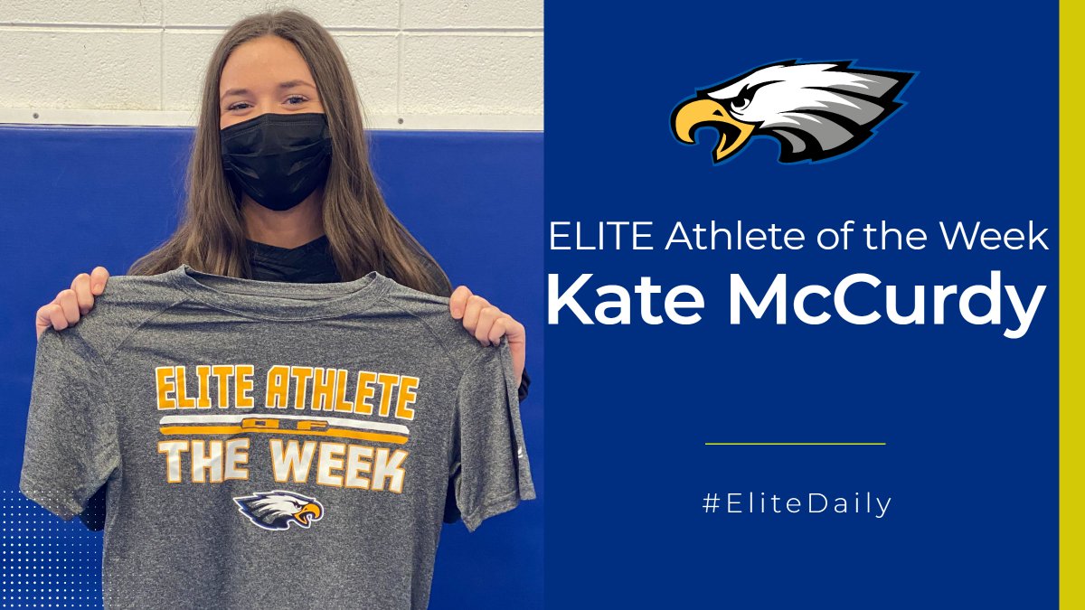 EaglesAthletics's tweet photo. Another ELITE Athlete of the Week is Varsity Cheerleader Kate McCurdy. Kate is a great leader for our cheer program.  She works hard, encourages others and is always willing to go the extra mile. Congratulations Kate! https://t.co/5ze0rWQeFb