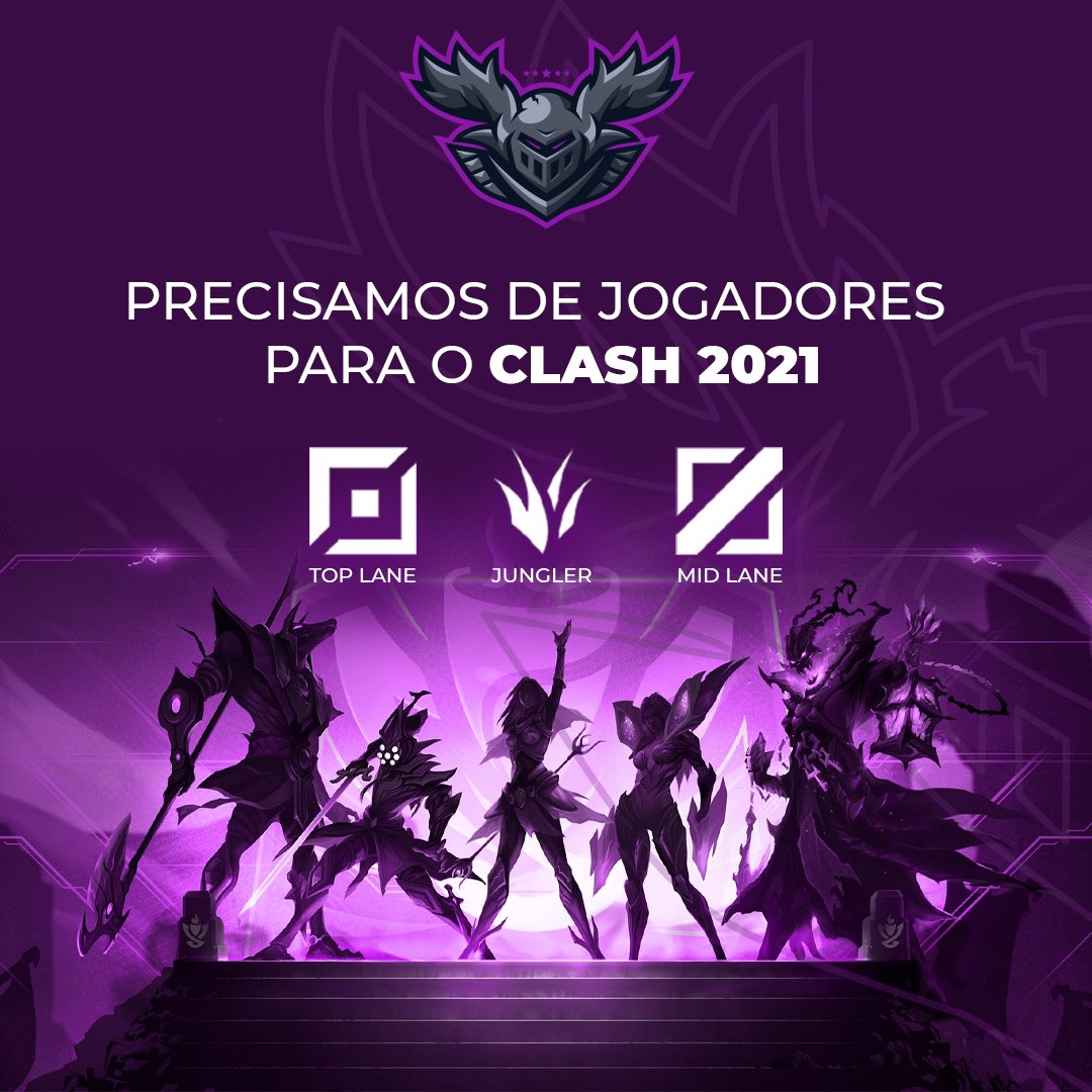 TeamDivos_'s tweet image. Precisamos de jogadores para o Clash 2021 - DIAS 06.03 E 07.03 🔮 Quem tiver interesse entre em contato! 

#leagueoflegends #GODIVOS