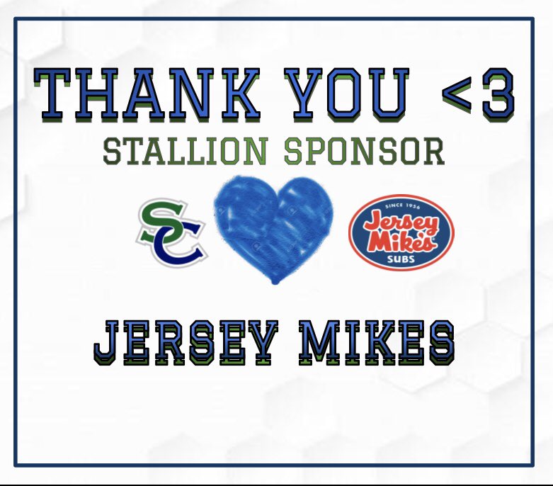 This week We would like to thank Jersey Mikes for all the amazing things they do for our school and community  <a href="/jerseymikes/">Jersey Mike's Subs</a> 💌‼️🥪#SNN🔥 #StallionNation💙💚🐎 <a href="/GARNERyourGRIT/">Brett M. Garner (he/him)</a> <a href="/SoCoADSA/">Ang Bashore</a>