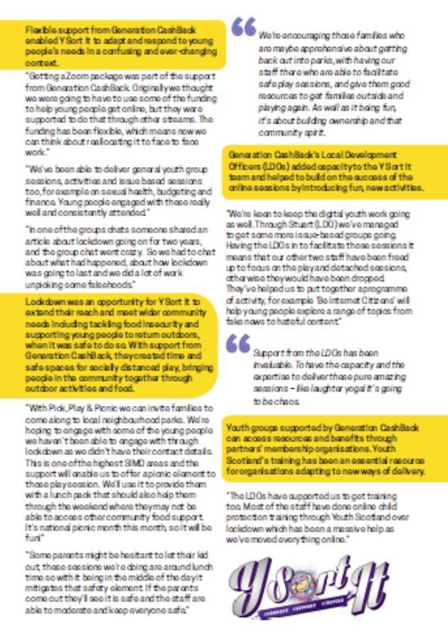 Great case study showing the value in rapid adapted change by the Generation CashBack project to ensure continued support to young people <a href="/YouthScotland/">Youth Scotland</a> <a href="/ysortit/">Y sort it</a> @TheLinesBetweet <a href="/ScotGovJustice/">ScotGov Justice</a> <a href="/theBSCprogramme/">Safer Communities</a>