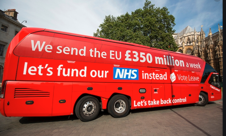 I know I was never a big fan of Brexit. But it's done. And I do seem to recall a promise of £350 million a week for the NHS. Here's a picture of that promise. That's £18.2 billion a year that @michaelgove and @BorisJohnson promised. So that's the nurse's pay issue solved. Right?