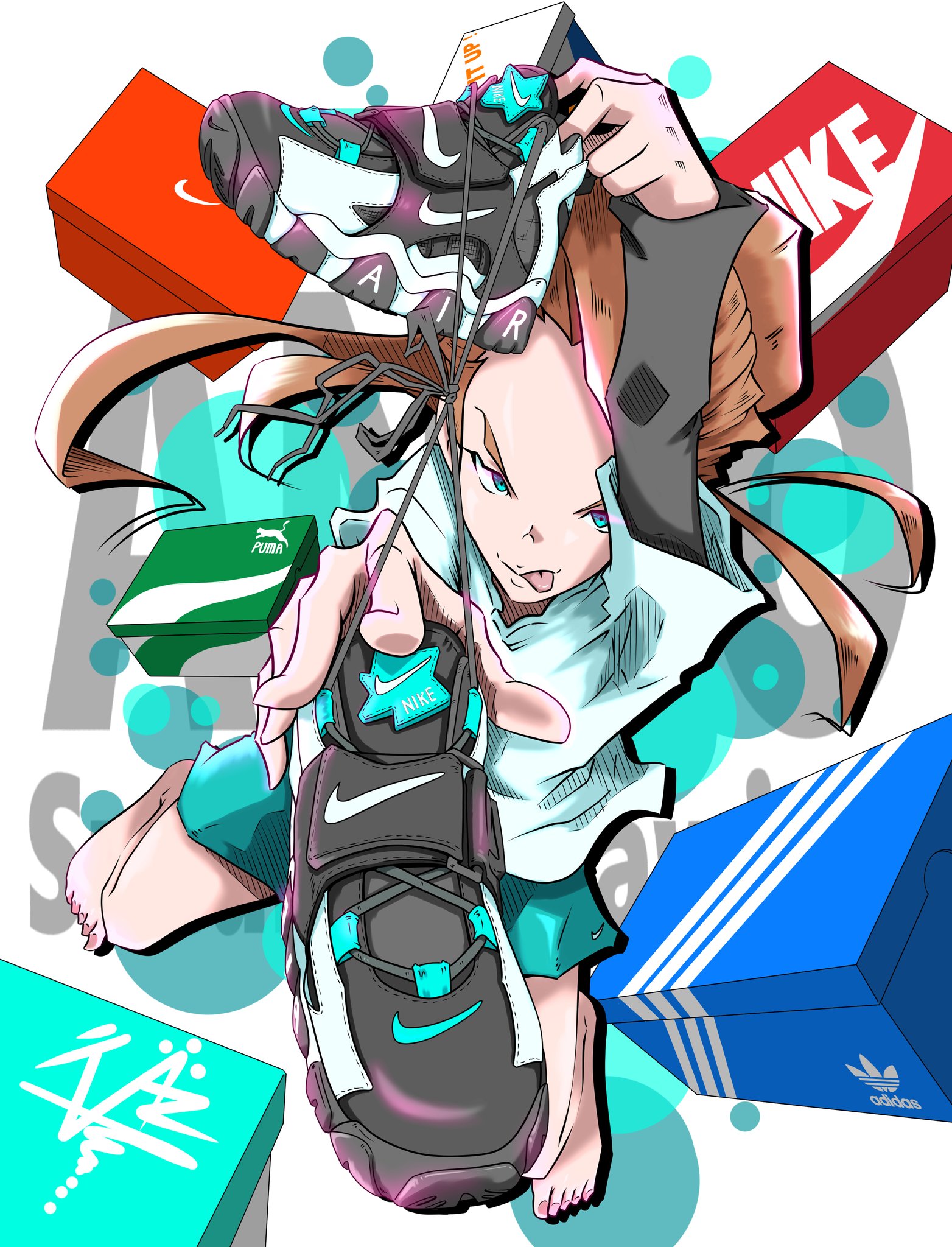 青木 伴イラストレーター ご依頼受付中 あんよチャン 新トップ画完成 スニーカーは原点に戻ってエアバラージ Air Barrageに スニーカーイラスト スニーカー倶楽部 あんよチャン エアバラージ Airbarrage イラスト Nike Nikesneakers