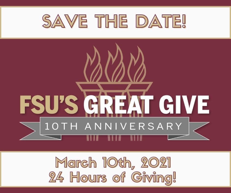 QMI_FCRR's tweet photo. SAVE THE DATE - Next Wednesday, March 10th is @FSUGreatGive
Stay tuned for more information on how you can help support #literacy at the community level  #FSU #SupportFSU https://t.co/QIx6qfFZRk