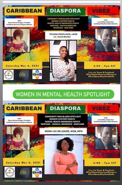 FLRealtorChick's tweet photo. Women In Mental Health on Caribbean Diaspora Vibez - March 6, 2021 - 6pm - Click the link to read more! https://t.co/Bhqm2mYeyv https://t.co/bPDMqRbNpk