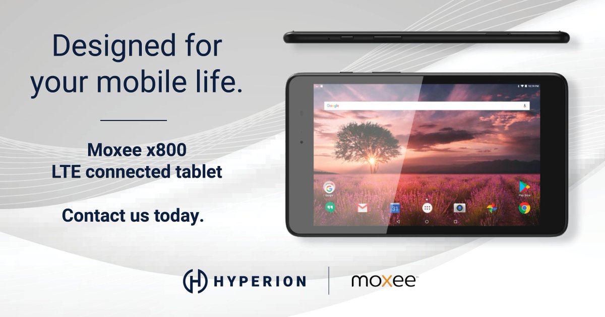 Hyperion_Prt's tweet photo. The Moxee x800 LTE connected tablet is sleek, lightweight and affordable. Gain smooth and responsive app access and capture the action with front and rear cameras. Contact your Hyperion sales director today.  

#Hyperion #HyperionSolutions #LTETablet #Moxee #Moxeex800 #Tablet https://t.co/r6g4zmsq9F