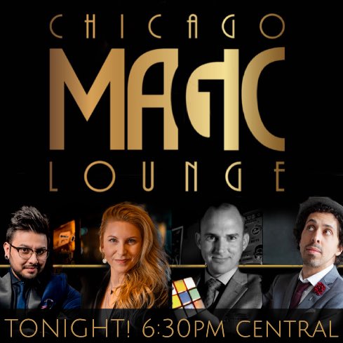 Great line-up for this evening’s show <a href="/Chi_MagicLounge/">Chicago Magic Lounge</a> Tonight at 6:30pm (ct). Get your tix: chicagomagiclounge.com/cml-virtual-co…