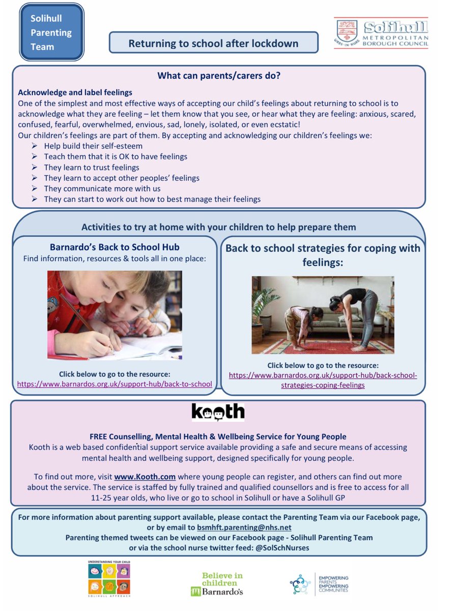 SolSchNurses's tweet photo. Back to school!

An update from the Parenting Team. https://t.co/915paThfXr