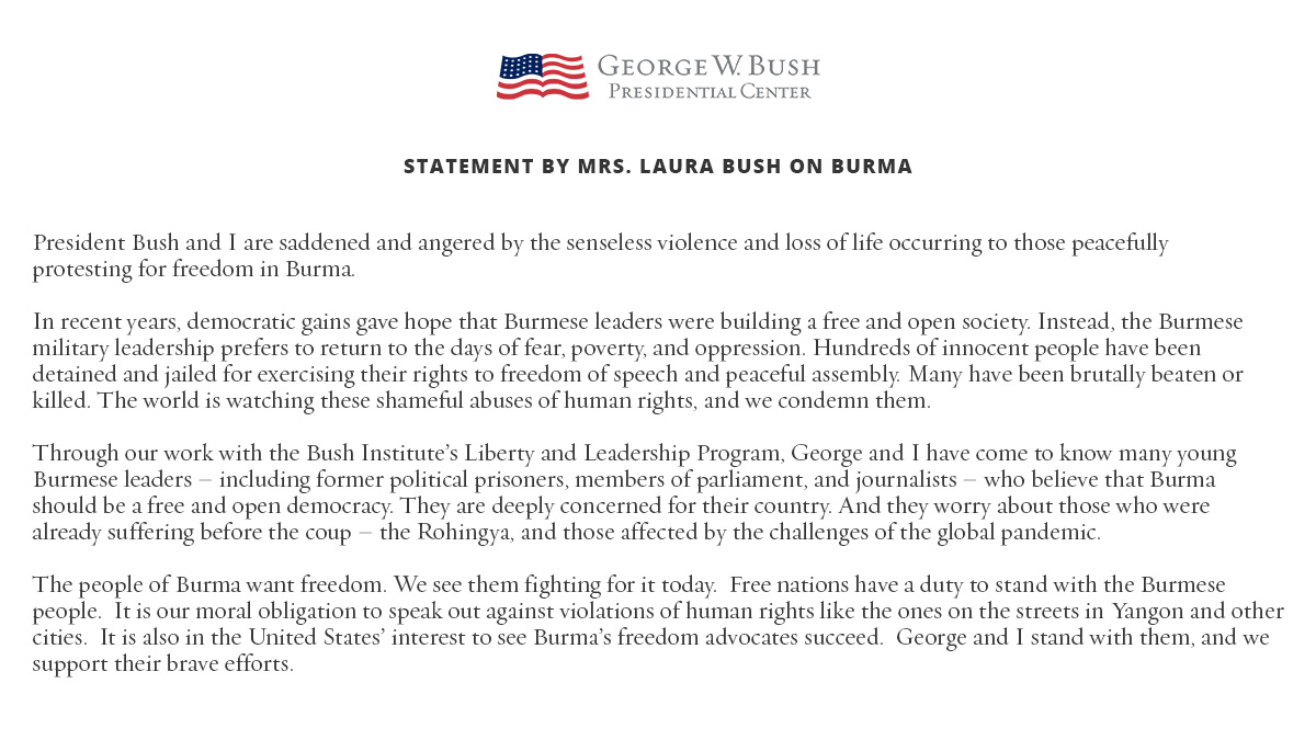 Laura Bush tweet media