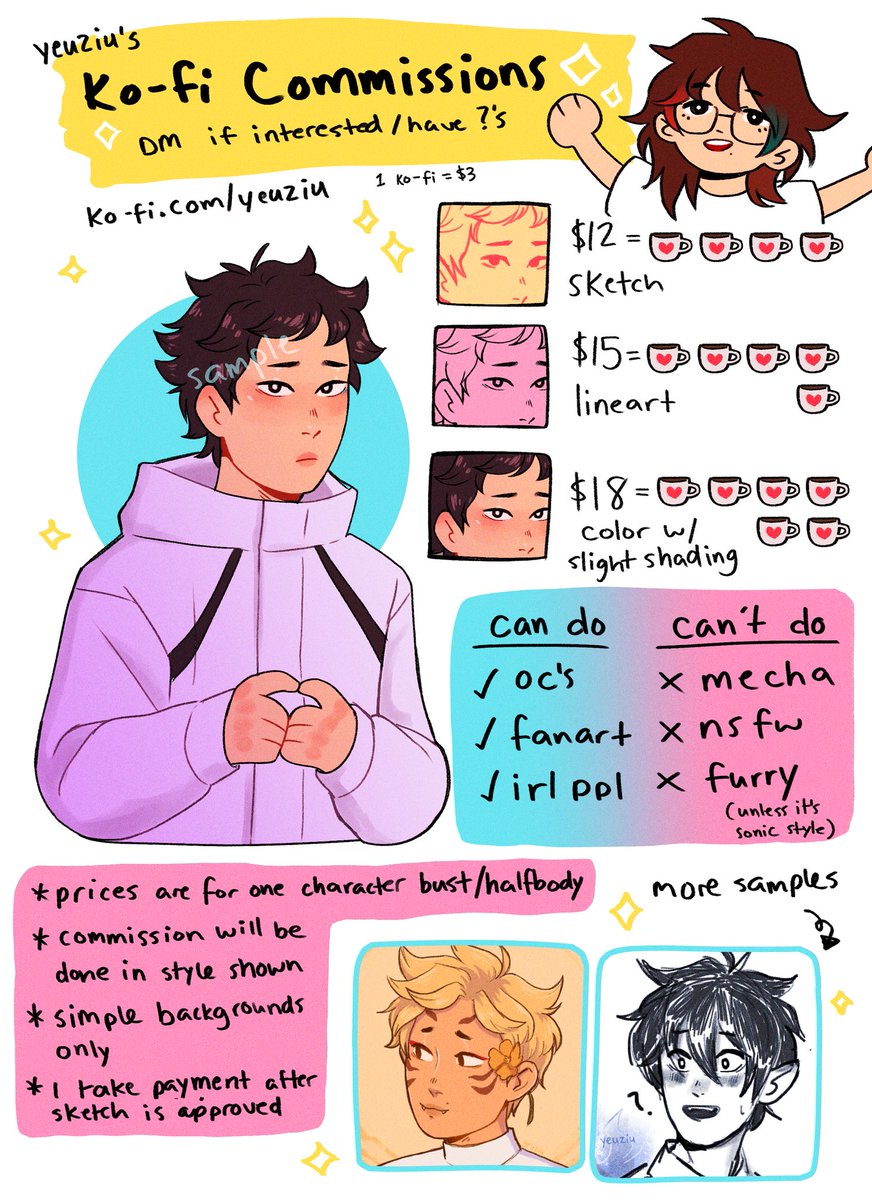 Hellooo let me draw you all the pretty boys! I've made a ko-fi commission sheet and everything✨
https://t.co/ofQbgE3j1Q 