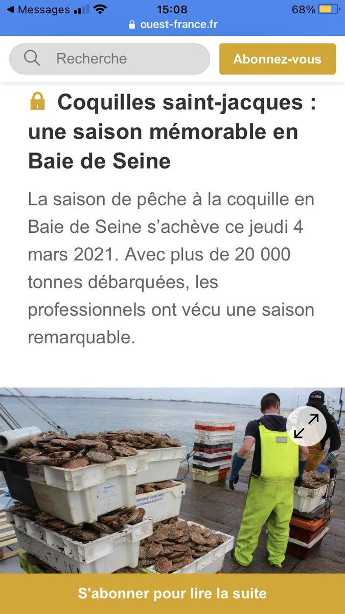 UK’s post-Brexit export woes credited with boosting the price of French scallops during a bumper season for scallop fishermen off the coast of Normandy.  @OuestFrance