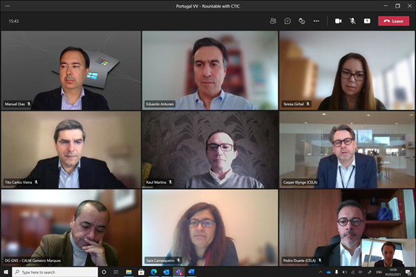 Excellent roundtable on cloud &amp; critical infrastructure w. Gen-Director Marques fr. National Security Agency, <a href="/ama_gov_pt/">ama_gov_pt</a> Board Member Carrasqueiro, ESPAP VP <a href="/Tgirbal/">Teresa Girbal</a>, Gen-Director at CEGER <a href="/TitoCVieira/">Tito Carlos Vieira</a>, Board Member Raul Martins fr. <a href="/EMPtDigital/">Portugal Digital</a> &amp; <a href="/KlyngeC/">Casper Klynge</a>. #TechFit4Europe