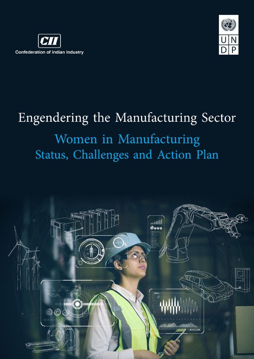 UNDP_India's tweet photo. #LaunchedNow: Engendering the Manufacturing Sector Report.
Min @smiritirani @MinistryWCD launched the report by @FollowCII & @UNDP that focusses on the need 4 govt, public & pvt sector collaboration to expand opportunities for women ➡️ a gender = 🌎.
#WomeninWorkforce #IWD2021 https://t.co/4jW78FPO9m