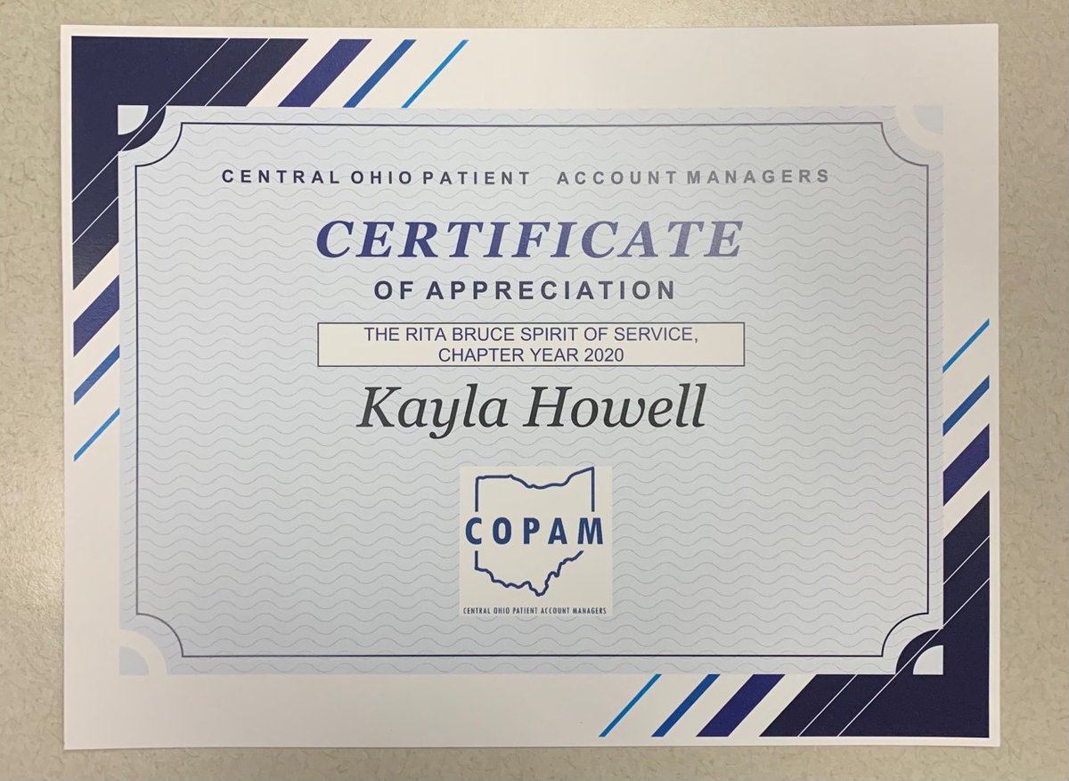 KeyBridge's tweet photo. Fun News Friday🎉 We want to congratulate Kayla Howell on her most recent award! COPAM presented Kayla with The Rita Bruce Spirit of Service Award. This award goes to a member who has made outstanding contributions to COPAM throughout the ...
#COPAM #RevenueCycle #KeyBridgeStrong https://t.co/TqPjyzi1Qs