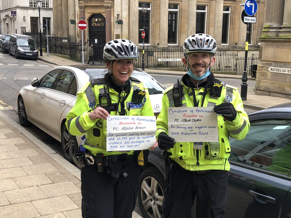 It was a pleasure to present certificates of appreciation to PC Brown and PC Owen....They are two of <a href="/WMPolice/">West Midlands Police</a> <a href="/BrumCityWMP/">Birmingham City Centre Police</a> finest 💪🏽

@ColmoreBID <a href="/BidSecurity/">Security Project Manager - Birmingham Colmore</a> <a href="/RetailBID/">Retail BID</a> <a href="/SIPOGBrum/">SIPOG</a> @SuptGMorris #Safeandsound