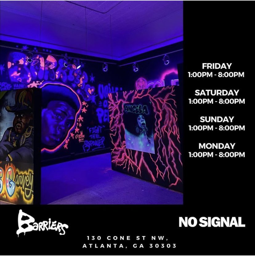 shirtkingphade's tweet photo. We here Atlanta @NoSignalATL @Barriersny @shirtkingphade  #keoxmen #iconwill #Atlanta #kingphade #phade #art #PopUp #fashion #music #gallery https://t.co/EuKJzL3N7m