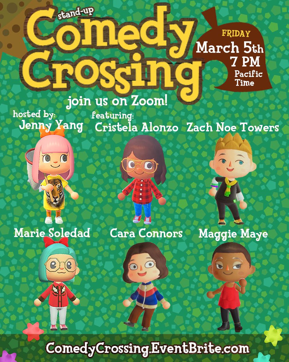 comedycrossing1's tweet photo. TONIGHT! FRIDAY! 7p PT/10p ET! laugh with usssssssssss @comedycrossing1 free rsvp https://t.co/sRsIl0D60y!

@cristela9 @ZachNoeTowers @caraconnscomedy @Maggiemayehaha @DepressedAunty https://t.co/Hh8wBpKzKU