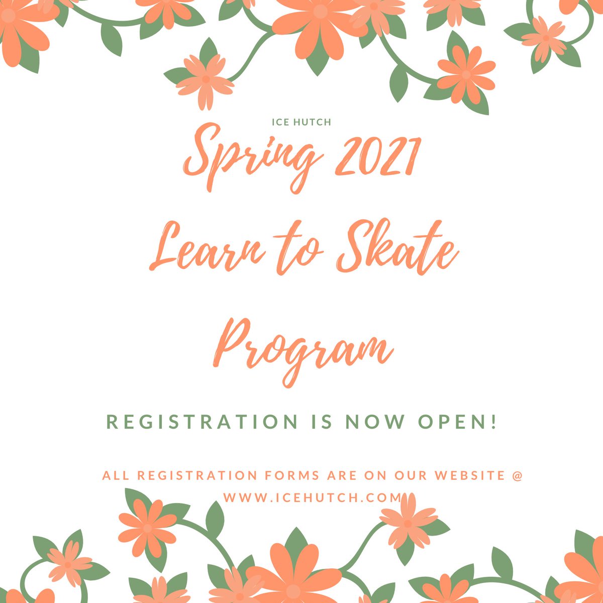 We are now accepting registration for our Spring 2021 Learn to Skate Program. All information and forms are on our website. We offer classes for ages 4 &amp; up and a class for Adults with different levels of figure skating⛸ &amp; hockey🏒 #icehutch #winter #iceskating #learntoskate