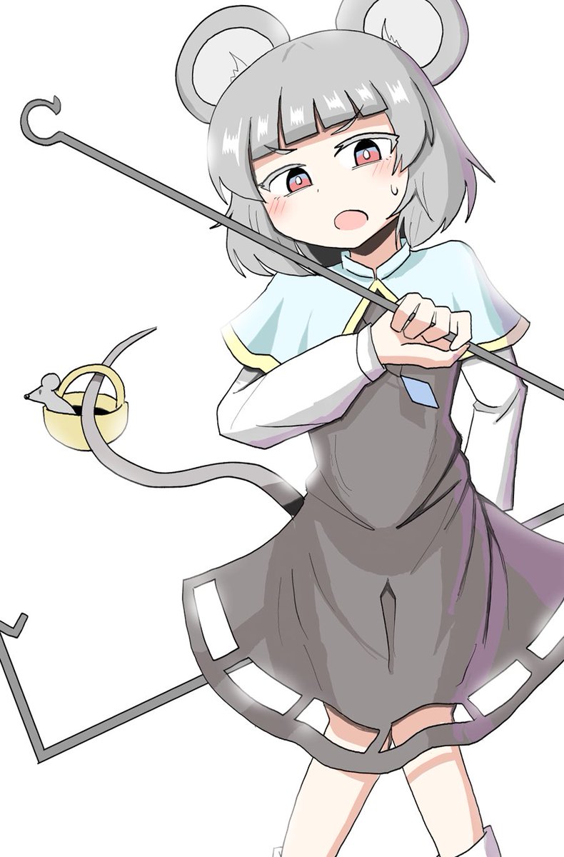 nazrin 1girl tail animal ears mouse ears grey hair solo mouse tail  illustration images
