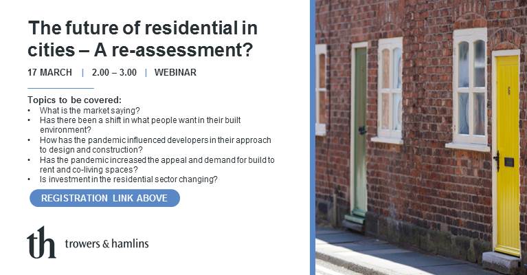 Join <a href="/SBaileyTrowers/">Sara Bailey</a> on 17 March at 2pm for our latest private residential development briefing exploring the future of the #residential sector with Killian Hurley from <a href="/mountanvil/">Mount Anvil</a>, Michela Hancock from <a href="/GreystarApts/">Greystar</a> and <a href="/jacquidaly/">Jacqui Daly</a> from
<a href="/Savills/">Savills</a>. Sign up: bit.ly/3kLBAcF