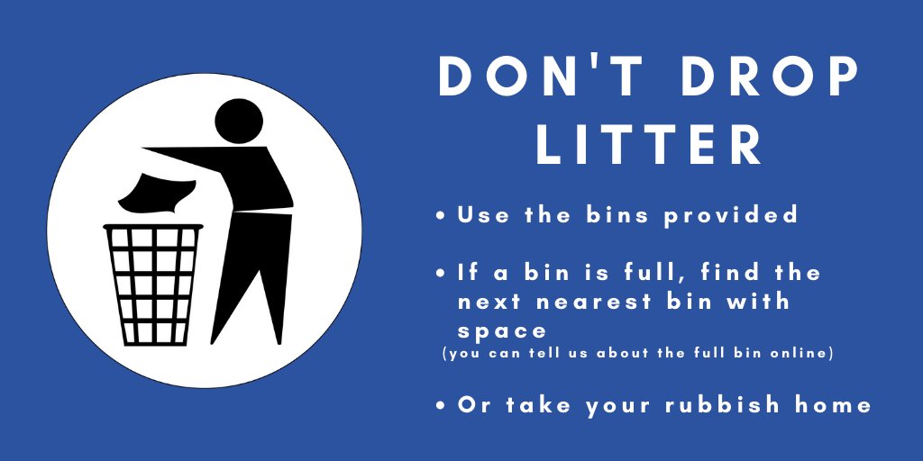NTCouncilTeam's tweet photo. After you have told us about a full bin - Keep hold of your litter until you find the next nearest one with space or take your litter home. https://t.co/3sXOJXPRKq