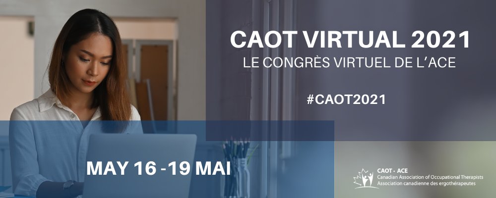 CAOT_ACE's tweet photo. We are excited to host you for Canada’s largest online gathering of OT professionals!  With evidence-based learning, networking, and innovative ideas to engage and stimulate your practice, there’s something for everyone.

Register today- https://t.co/EtAGCaQd2C #CAOT2021 #OT365 https://t.co/upk8rHsN7T