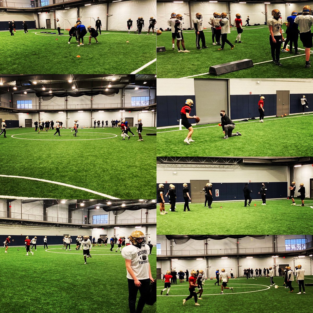HLR_FOOTBALL's tweet photo. Great practice indoors this morning at the ARC. The energy was fantastic. Huge #thankyou to the great staff at the ARC for the hospitality today. We canโt wait to get back after it tomorrow! #DogsWork #FINISH ๐ถ๐#WeAreRICHARDS #FAMILY https://t.co/ItpFCIoqUq