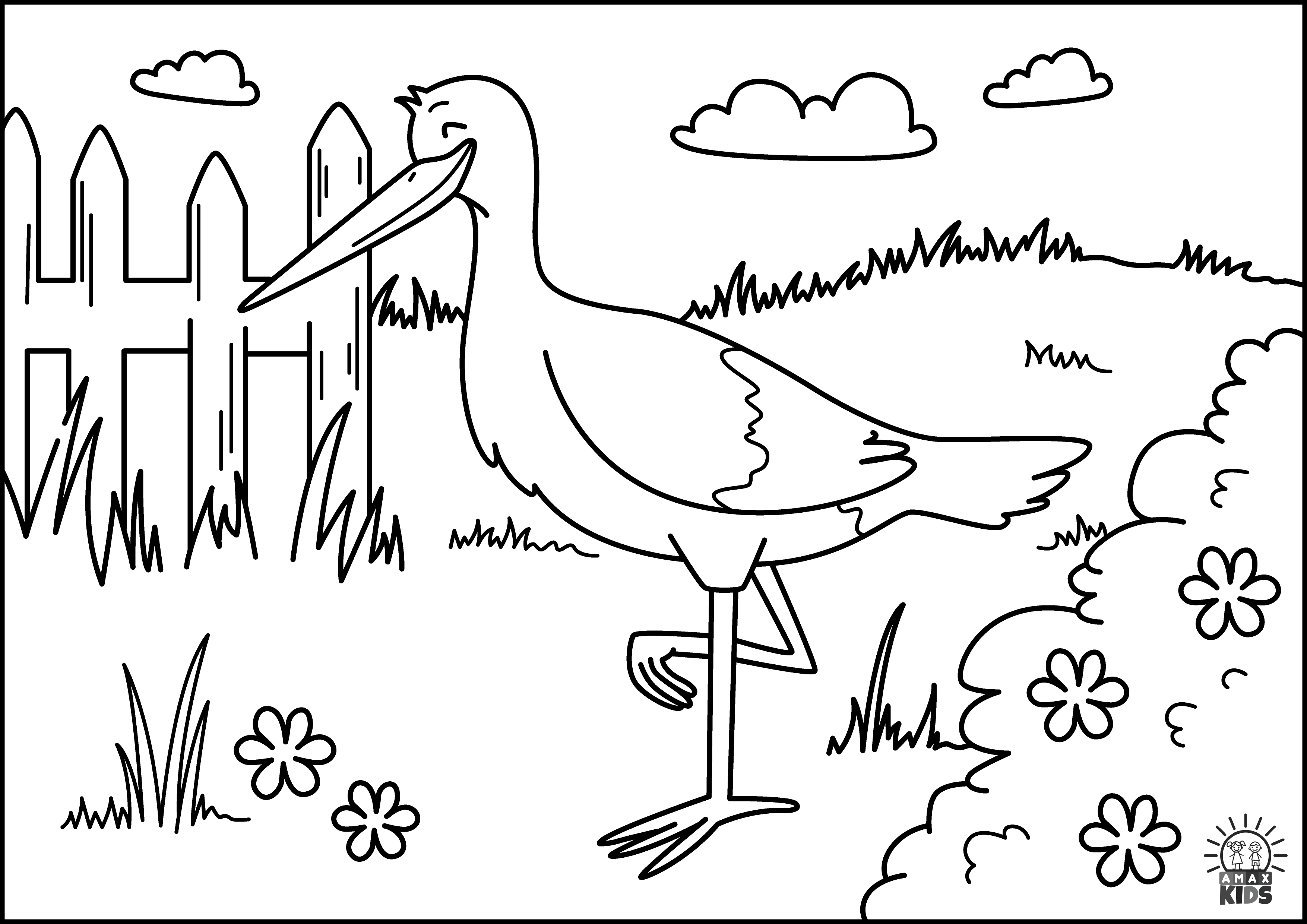 Stork Coloring for Kids