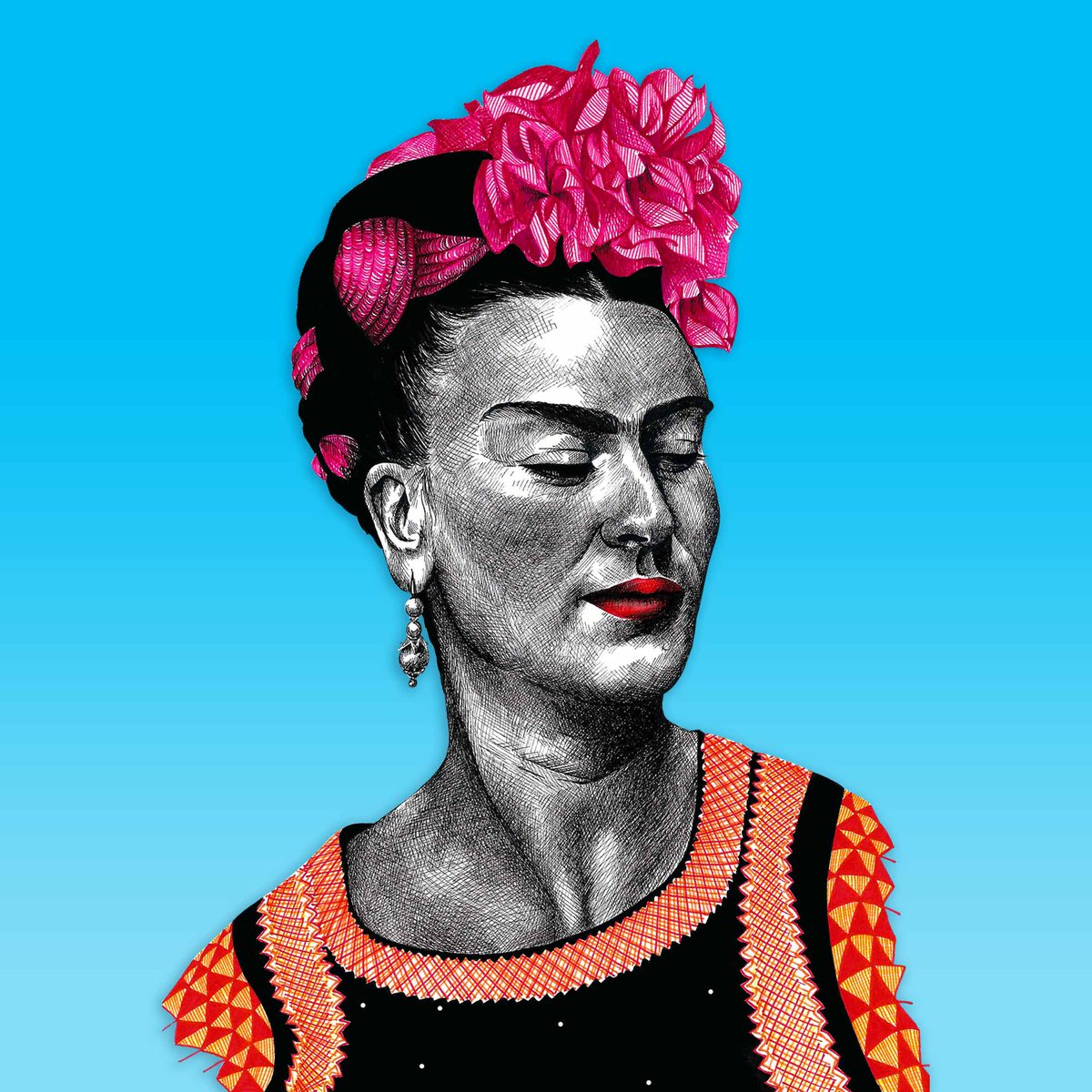 MacKomicsStudio's tweet photo. Day five of the International Women's Day collaboration with @amyhoodillustration.

Frida Kahlo (1907-1954) Mexican artist, communist, bisexual and cultural icon from the middle of the 20th century. 
#IWD2021 https://t.co/4lp1VEHDNM