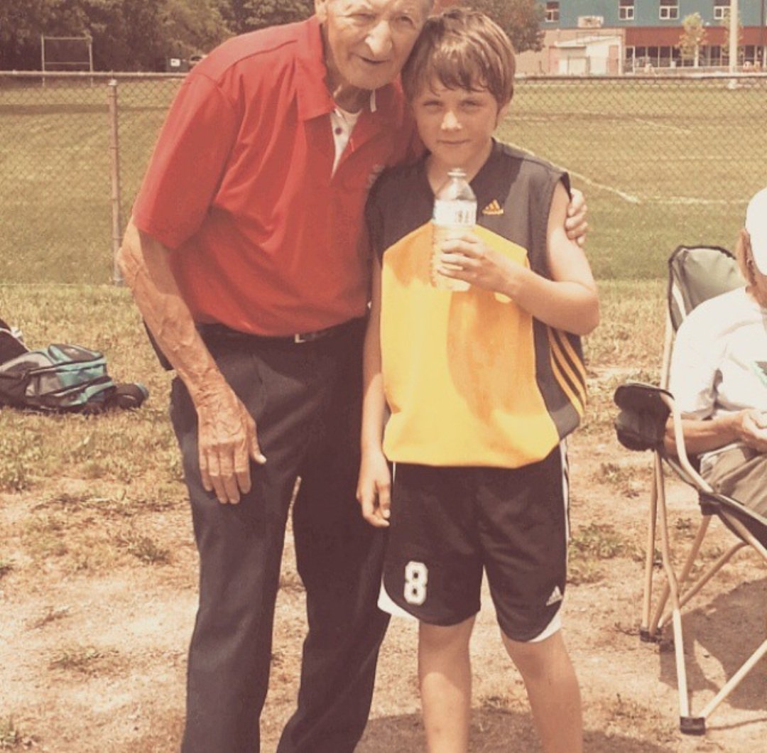 Honouring Walter Gretzky today, who touched the lives of so many. With my son James Deane. #WalterGretzky #Canadian #athlete