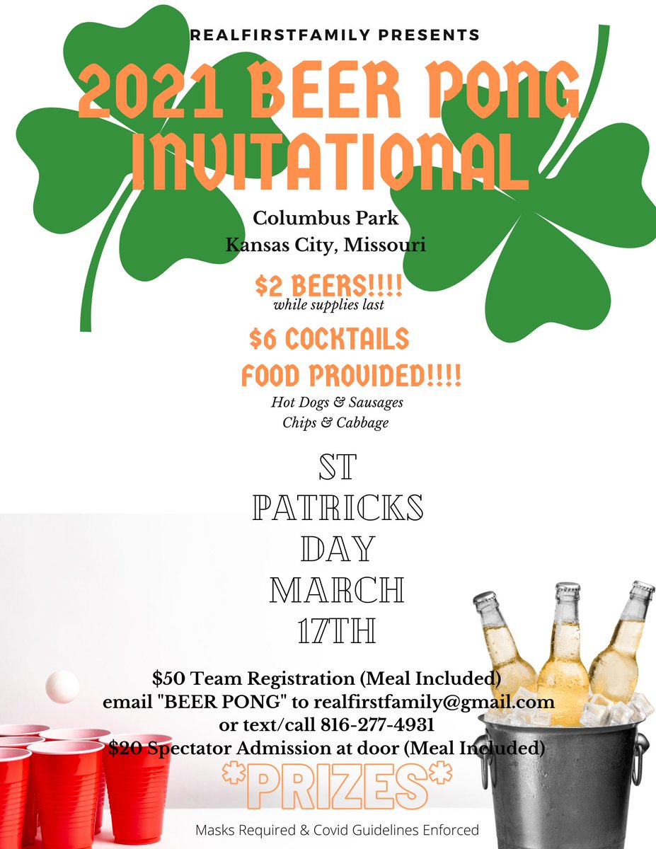 RealFirstFamily's tweet image. st patricks day beer pong