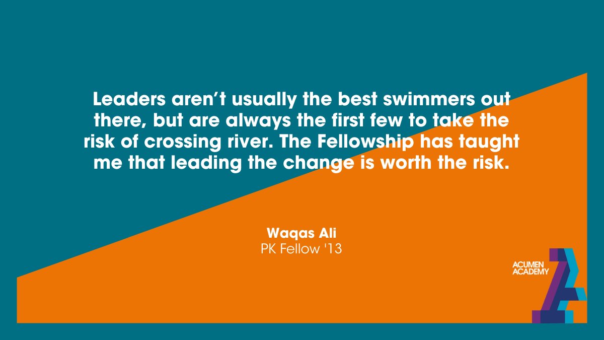 Acumen's tweet image. The world needs social innovators with the moral imagination to rethink self &amp;amp; systems. Reimagine with #AcumenFellows like @waqasali, co-founder of @WearAtoms, who is inspiring communities across #Pakistan &amp;amp; beyond.

Applications open March 26. Learn more: bit.ly/3kZUdtD