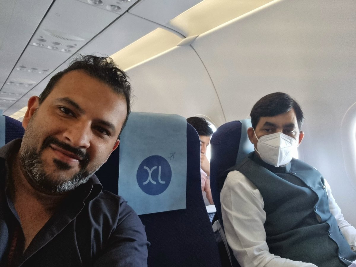 jaymendiratta's tweet photo. Was sitting next to @ShahnawazBJP ji on the airplane Got an opportunity to understand West Bengal today He was kind enough to give me a few minutes even though he was reading to prepare for his speech. Good luck for your future plans on industrial infra development in Bihar! https://t.co/zmvQVECzpp