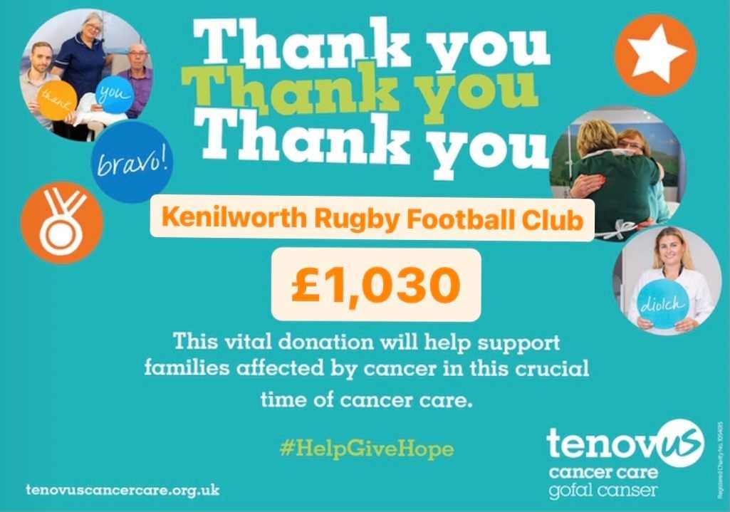 kenilworthrugby's tweet photo. The St David's Day hosted by Pag Jones raised over £1000 for @tenovuscancer Well done to all involved! #kenfamily https://t.co/WmsCnUm2SA