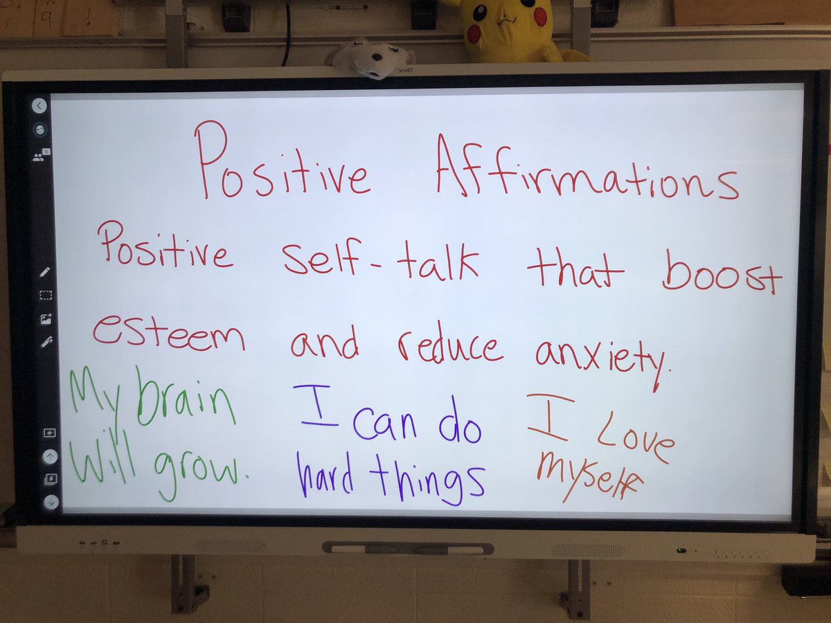 Mr_Valentin203's tweet photo. Social Emotional Learning is just as important as academic content! 

Today in our SEL Block we started brainstorming positive affirmations. Next week we’ll create our own pledge of affirmations. 

S/o to @CoachVeras22 for the lesson plan and the idea! https://t.co/QEumLhPotz