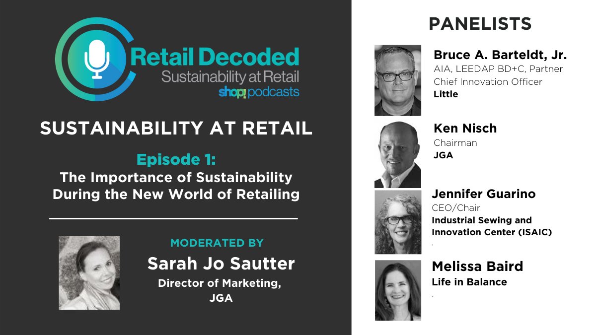 shopassociation's tweet photo. In the first episode of our Sustainability at Retail podcast series, we introduce the importance of sustainability during the new world of retailing &amp; ways retailers can join the movement. Listen here: https://t.co/sbPRTB4l1U #shoppodcasts @JGA_Inc @littleonline @ISAIC_Detroit https://t.co/CEM3WZFcu1