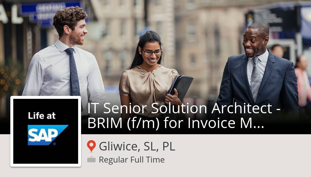 IT Senior Solution #Architect - BRIM (f/m) for Invoice #Management (remote work) (#GliwiceSLPL) workfor.us/lifeatsap/o373… #job #JobsAtSAP
