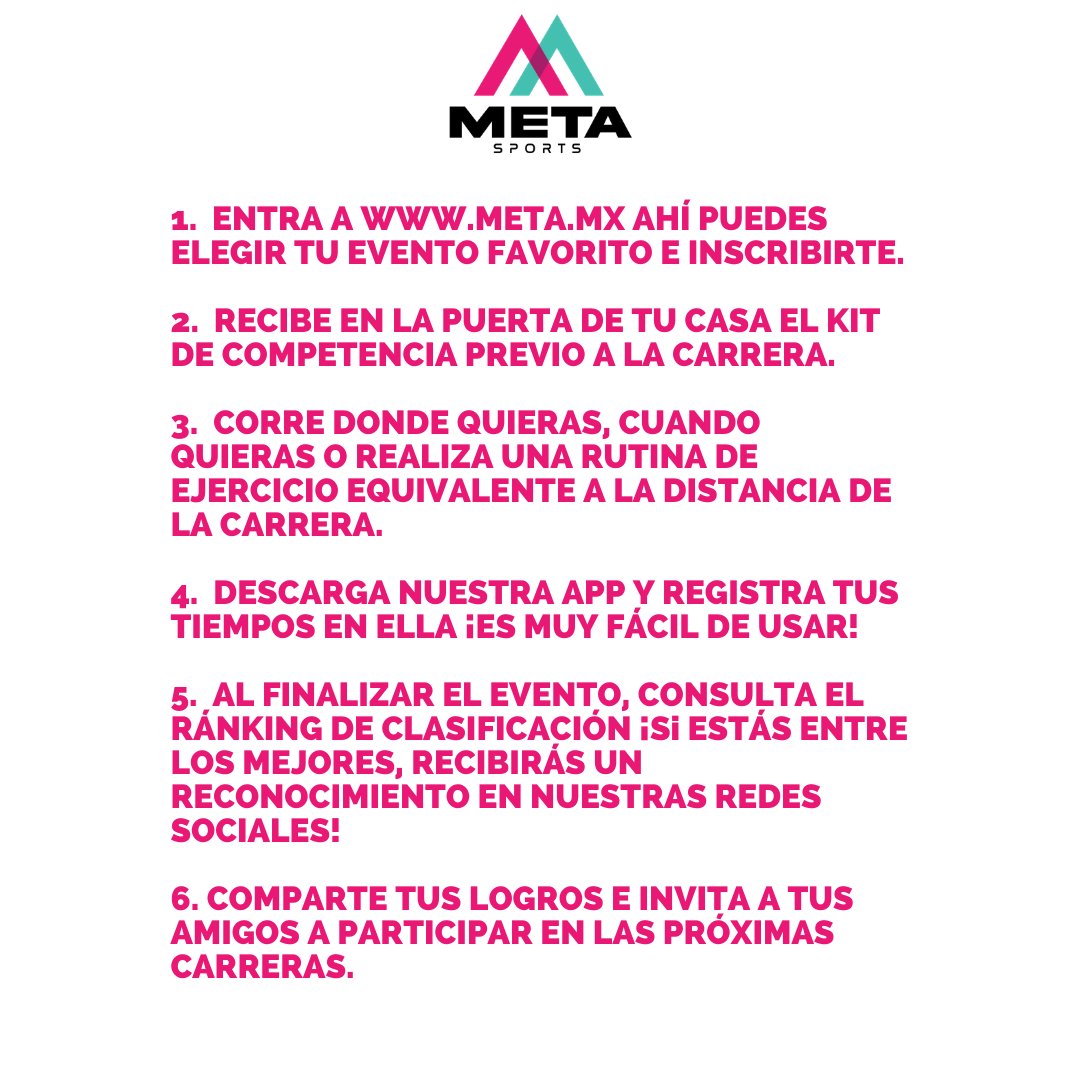 MetaSportsM's tweet photo. ¿Qué son las carreras virtuales? ¿Cómo puedes participar? ¡Aquí te contamos! #run #running #runner #runners #runhappy #correr #cardio #metasportsmkt #MetaSportsRunners https://t.co/OEIZvNWSMQ