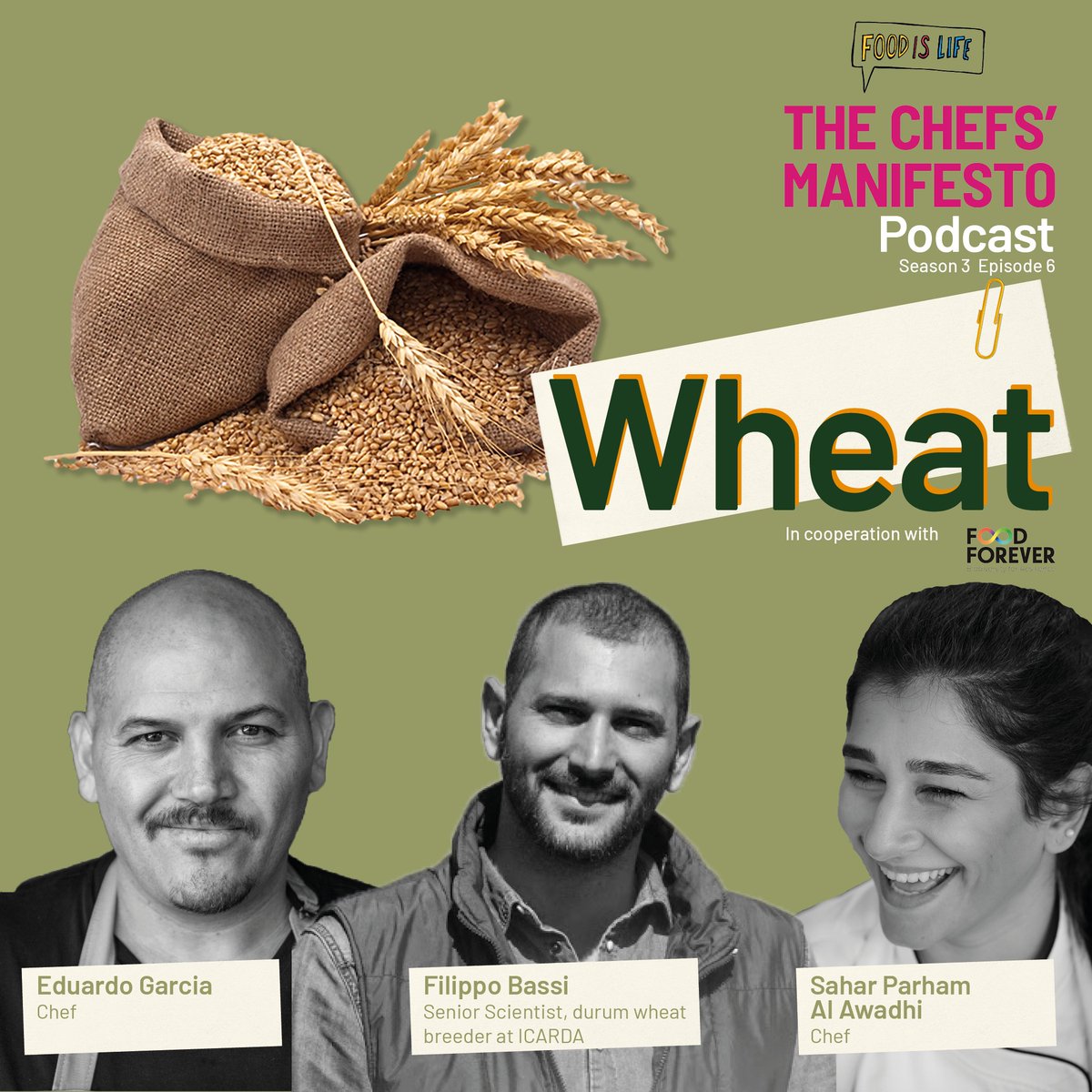 'Most wheat is produced in🇲🇽but not fresh when it arrives at restaurants. So I buy🌾from #local👩‍🌾farms so it’s fresh & then mill it myself!' shares Chef Eduardo Garcia on the LAST #ChefsManifesto #podcast Crop Series Episode🤝@CropTrust #FoodForever 🎧bit.ly/3ckLHmp