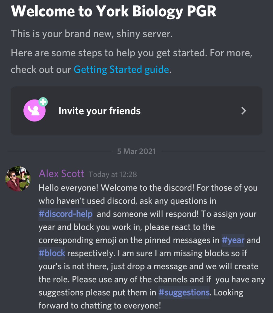 The <a href="/BiologyatYork/">Biology at York</a> PGR <a href="/discord/">Discord</a> server is live! We will be using the server to improve and rebuild the community we had before COVID. Check your emails to join and talk from anything between your science/ techniques to pet pics and people asking to go to the pub (when we can)!