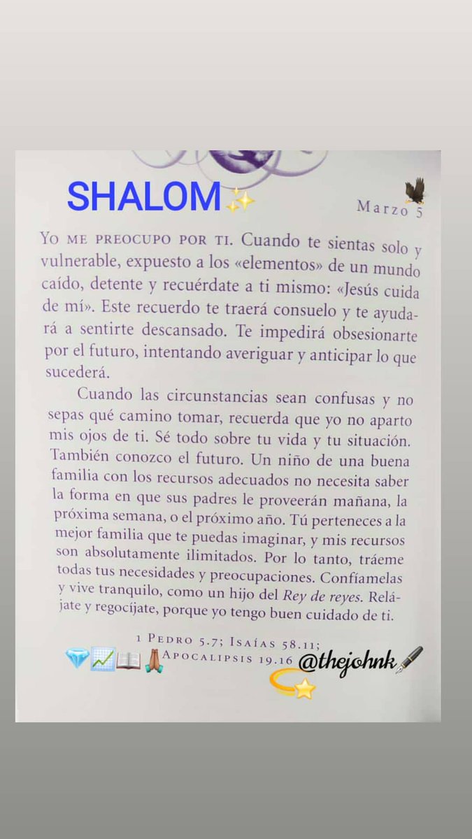 arenas_thejohnk's tweet photo. Todo el tiempo que alguien viva distanciado de Dios, su vida carecerá de próposito. Por eso nunca te apartes del camino de Jesús. 💪📈📖🙏🏽
SHALOM ✨
@arenas_thejohnk 
@ljlmvel 
@iradortiz 
@jjcjockey 
@JLDangeloDuran 
@brujobh 
@SuperligaVen 
@SamyCamacho1 
@JockeySG 
GRACIAS 🙏🏽 https://t.co/U1yF5tOymu