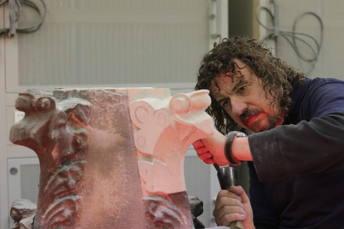 TheCCT's tweet photo. It’s great to see pictures of work going on behind the scenes from our churches benefitting from #CultureRecoveryFund. Here are some pinnacles from @SY1StMarys in the workshop of Treasure &amp; Son Ltd #Stonemasons #HereForCulture @HistoricEngland @DCMS https://t.co/33MnN6uHvV