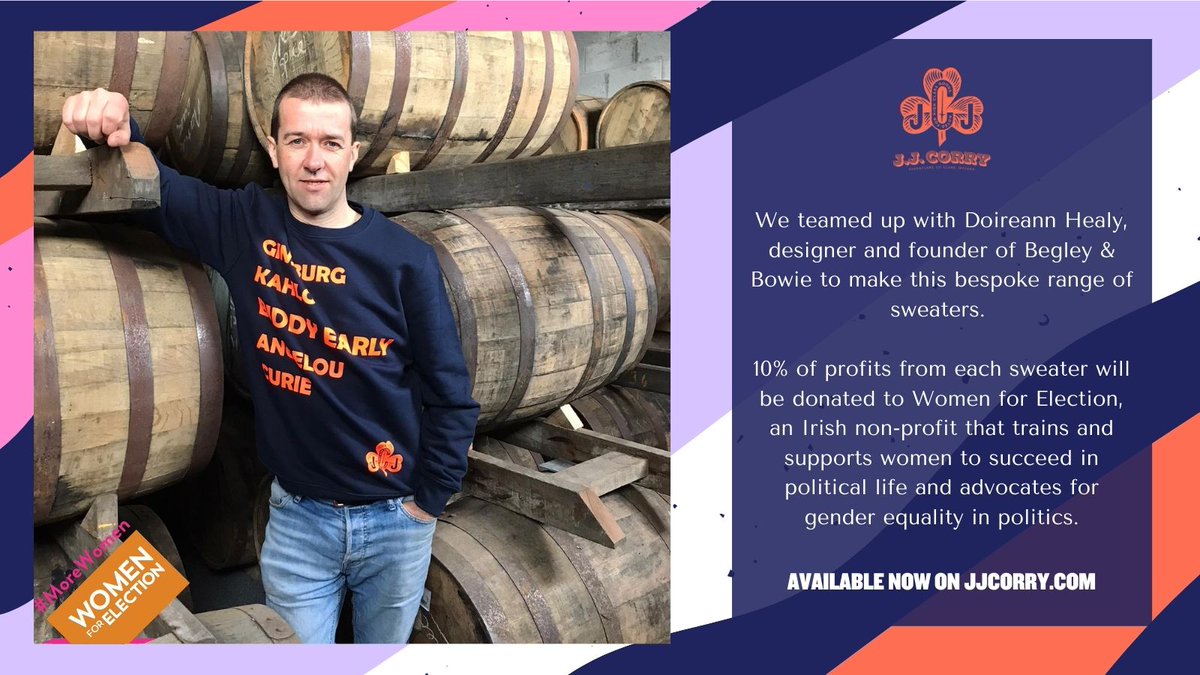 #IWD21 MERCH DROP 🤩
Have a look at jjcorry.com/iwd-21 to find out more about the badass baller #wisewoman of Clare Biddy Early and support the vital work of <a href="/women4election/">Women for Election</a> #BannerWomen #JJCorry #MoreWomen #WhiskeyWomen