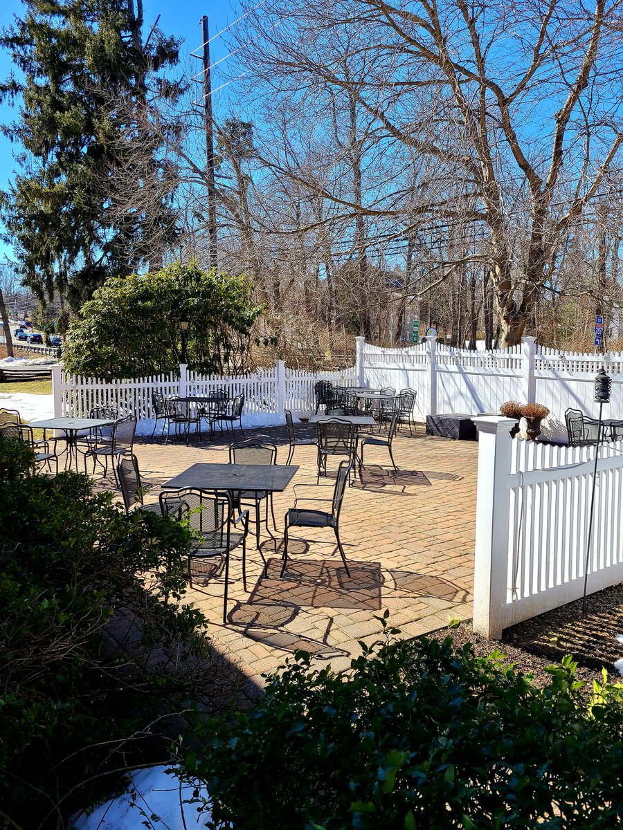 We're getting ready!! Starting to put some tables back #outside. 
#bringonthesunshine #alfresco
#patio #eatlocal <a href="/RidgePatch/">Basking Ridge Patch</a> <a href="/BernBedNJPatch/">Bernardsville Patch</a>